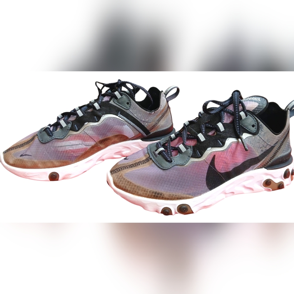 Nike React Element 87 Men's Sneakers - Black and Gray- Size 6 - Picture 2 of 16